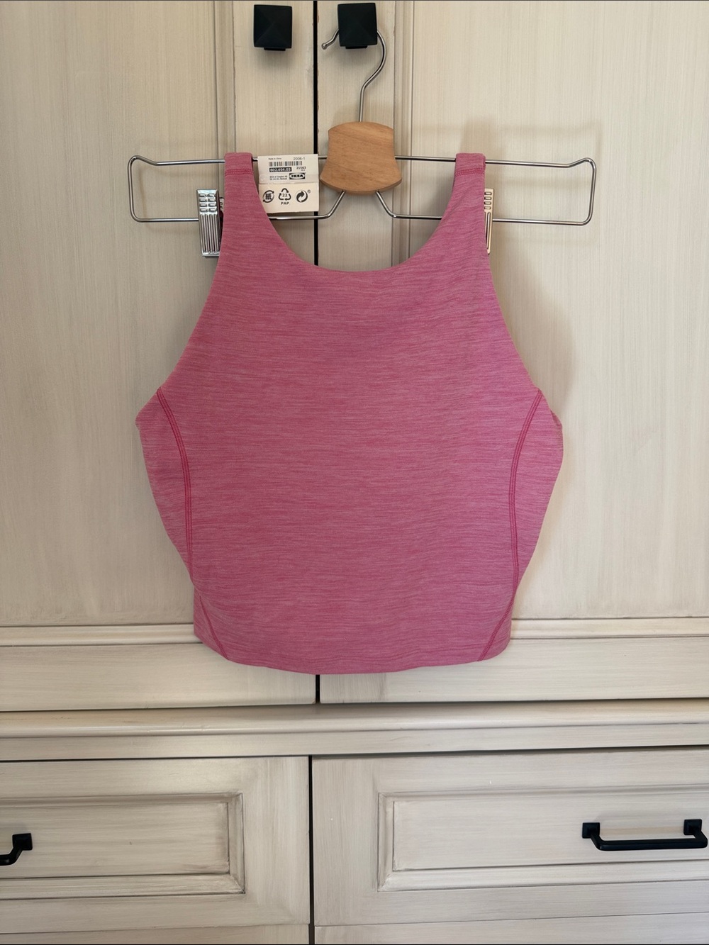 lululemon pink heathered cropped sport tank